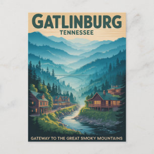 Carte Postale Gatlinburg, porte d'entrée des Grandes Montagnes S