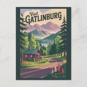 Carte Postale Gatlinburg Tennessee Cabine Voyage Artistique Vint