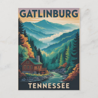 Carte Postale Gatlinburg Tennessee Great Smoking Mountains Paint