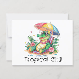 Carte Postale Gator de détente de refroidissement tropical