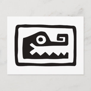 Carte Postale Gator, hiéroglyphe mexicain(Maya)