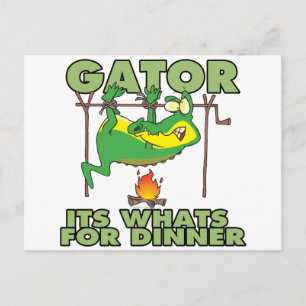 Carte Postale GATOR son whiters pour le dîner dessin animé drôle
