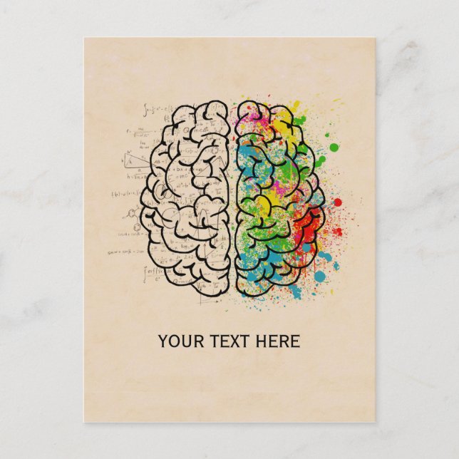Carte Postale Gauche Et Droite Du Cerveau Humain Ajouter Du Text (Devant)