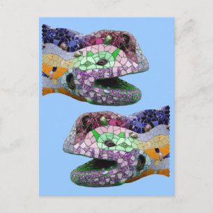 Carte Postale Gaudi Lizard Head Mosaques