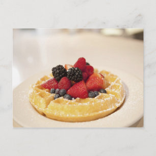 Carte Postale gaufre aux fruits frais