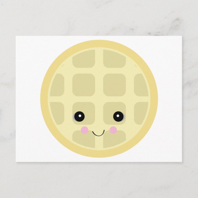 Carte Postale gaufre mignonne kawaii (Devant)