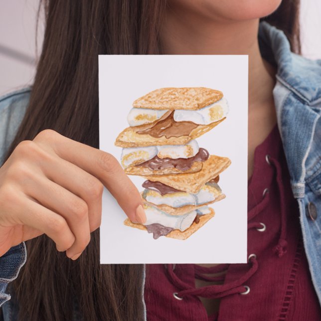 Carte Postale Gaufres réalistes à l'aquarelle (Créateur téléchargé)