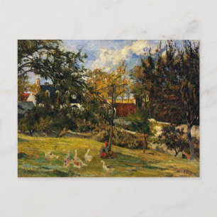 Carte Postale Gauguin - Oies dans le pré