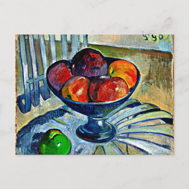 Carte Postale Gauguin - Plat de fruits sur une chaise de jardin (Devant)