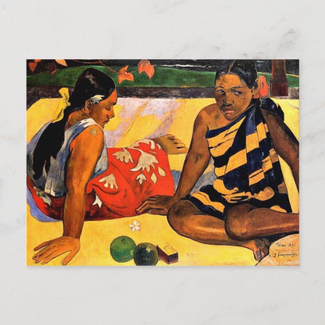 Carte Postale Gauguin - Quoi de neuf ? Tableau de Paul Gauguin (Devant)