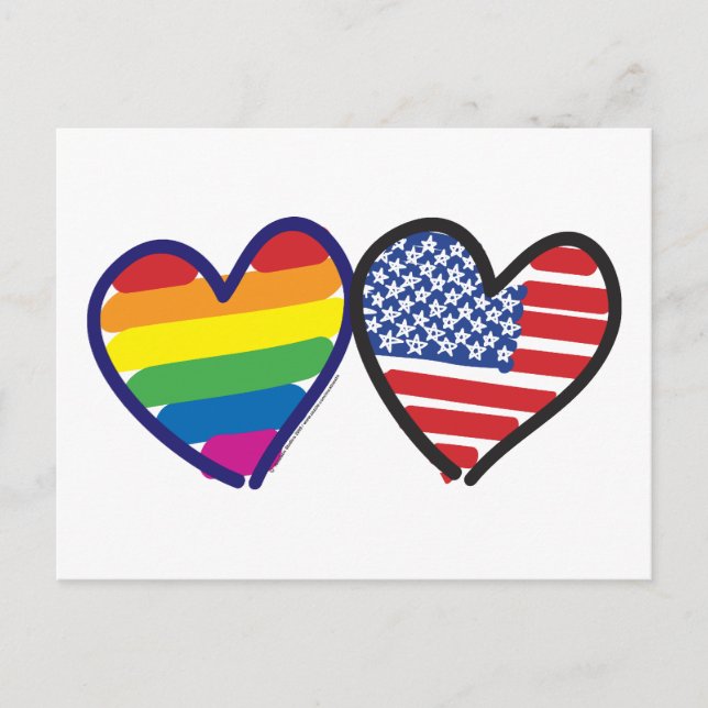 CARTE POSTALE GAY-FIDE-COEUR-ET-DRAPEAU (Devant)