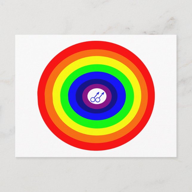 Carte postale Gay Men Round Rainbow (Devant)