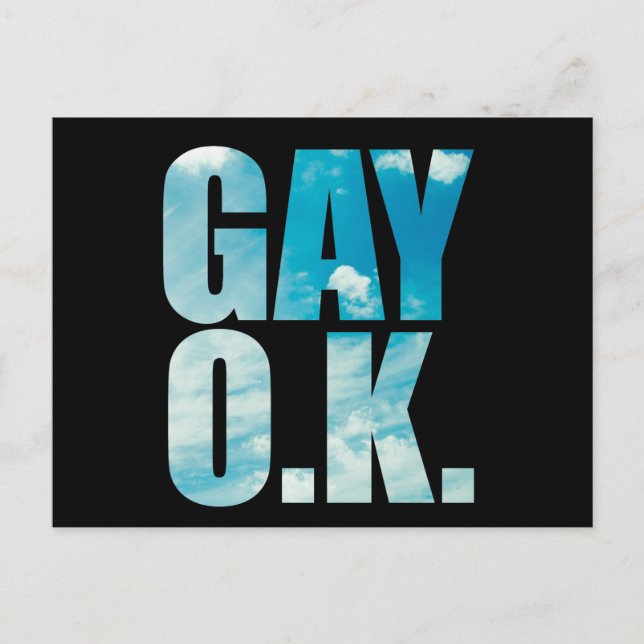 Carte Postale Gay OK Drôle Hipster Cloud Texte (Devant)