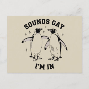 Carte Postale Gay Penguin Sounds Gay Je Suis Dans Vintage Queer 