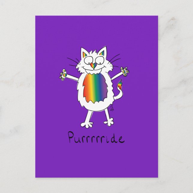 Carte Postale Gay pride de chat LGBTQ (Devant)