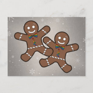 Carte Postale Gay pride Noël Gingerbread Hommes Couple