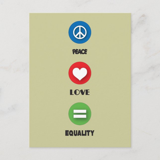 Carte Postale Gay pride Paix amour égalité (Devant)