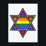 Carte Postale Gay pride personnalisable Rainbow Star de David<br><div class="desc">Gay pride personnalisable Rainbow Star de David</div>