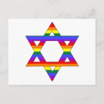 Carte Postale Gay pride personnalisable Rainbow Star de David<br><div class="desc">Gay pride personnalisable Rainbow Star de David</div>