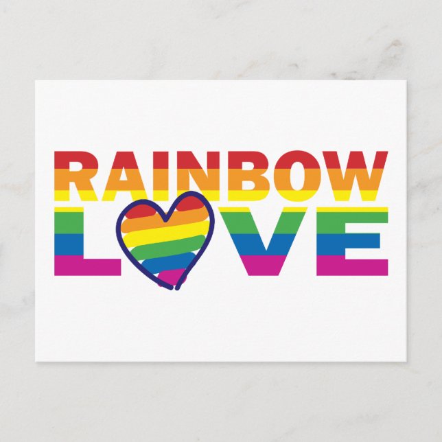 Carte Postale Gay pride Rainbow Love Heart (Devant)