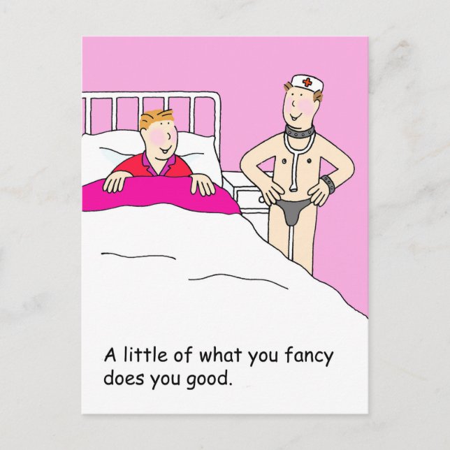 Carte Postale Gay Valentine Humour de dessin pour lui (Devant)
