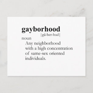 Carte Postale GAYBORHOOD (définition)