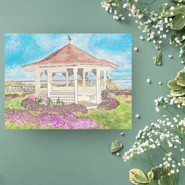 Carte Postale Gazebo Blanc Peint À Cape Cod (Créateur téléchargé)