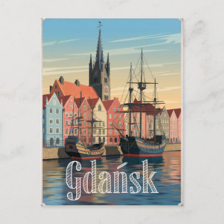 Carte Postale Gdansk Pologne vintage