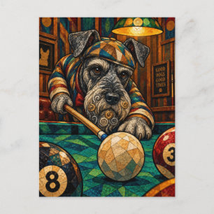 Carte Postale Géant Schnauzer, Mosaïque Géométrique