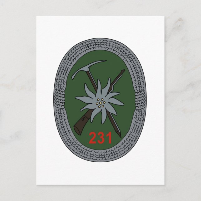 Carte Postale Gebirgsjagerbataillon 231 (Devant)