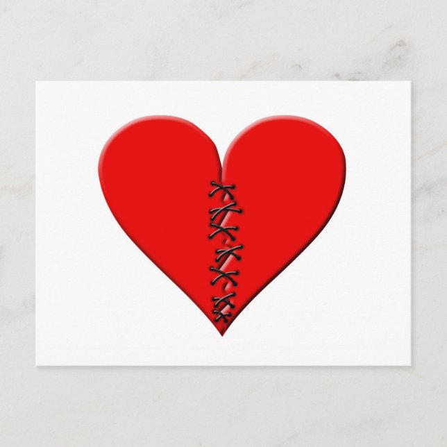 Carte Postale Gebrochenes, geflicktes Herz (Devant)