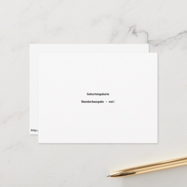 Carte Postale Geburtstagskarte Standardausgabe weiß (Devant/Arrière en situation)