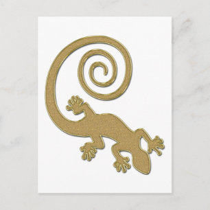 Carte Postale Gecko Doré créez votre propre arrière-plan