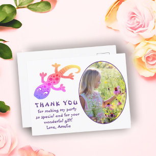 Carte Postale Gecko Gecko Lizard Photo Fille Anniversaire Merci