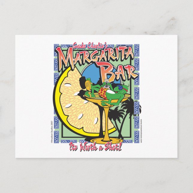 Carte Postale Gecko-margarita-LIMEDESIGN (Devant)