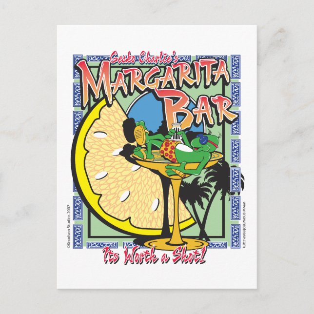 Carte Postale Gecko-margarita-LIMEDESIGN (Devant)