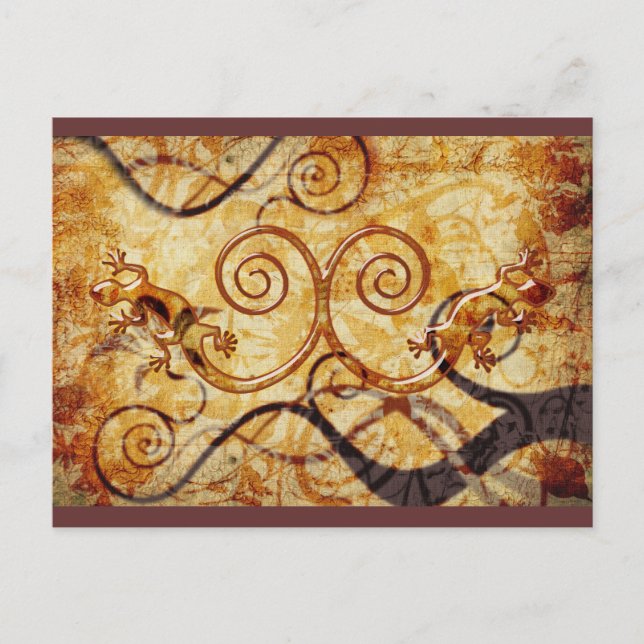 Carte Postale Gecko Spiral Twins (Devant)