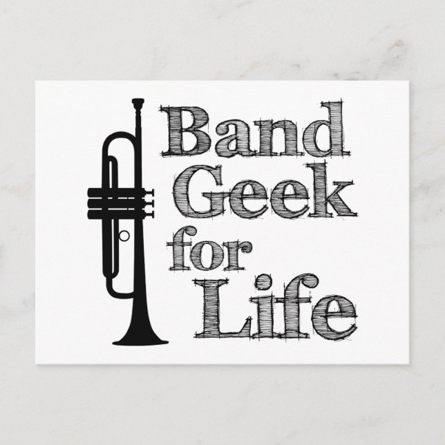 Carte Postale Geek de bande de trompettes (Devant)