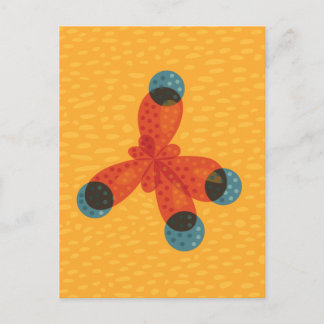 Carte Postale Geek de chimie Molécule de méthane orange