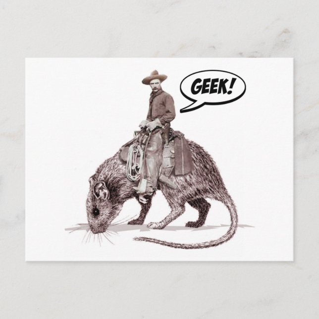 Carte postale Geek Rat Race Cowboy (Devant)