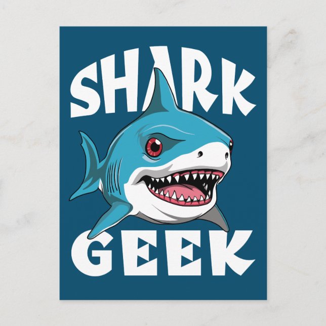 Carte Postale Geek requin - Conception sympa pour les amateurs d (Devant)