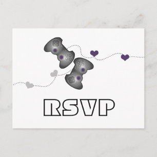 Carte postale Geeky Gamers RSVP (Argent/Violet)