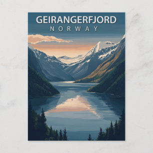Carte Postale Geirangerfjord Norvège Vintage