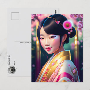 Carte Postale Geisha avec pandelions, Post-croisement