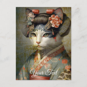 Carte Postale Geisha cat. Personnalisez.