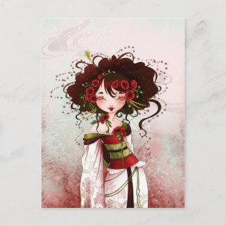 Carte Postale Geisha coquelicot