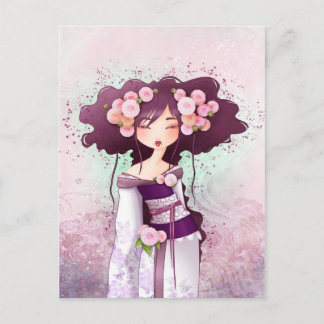Carte Postale Geisha Dahlia
