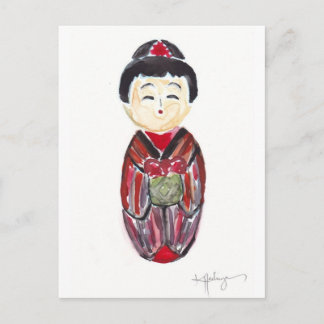 Carte Postale geisha doll post card