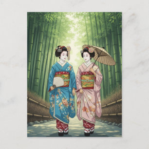 Carte Postale Geisha en Arashiyama Japon Kyoto