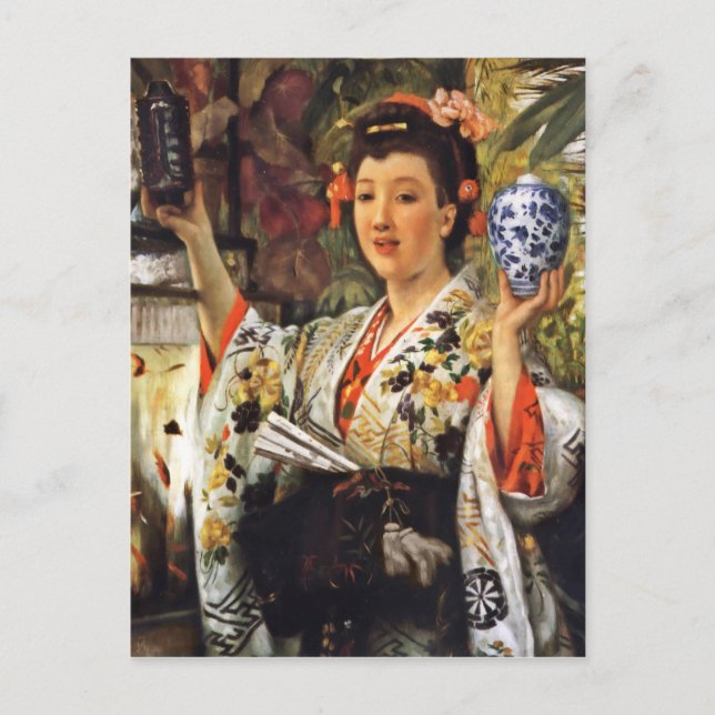 Carte Postale Geisha Girl Holding Ginger Jar (Devant)